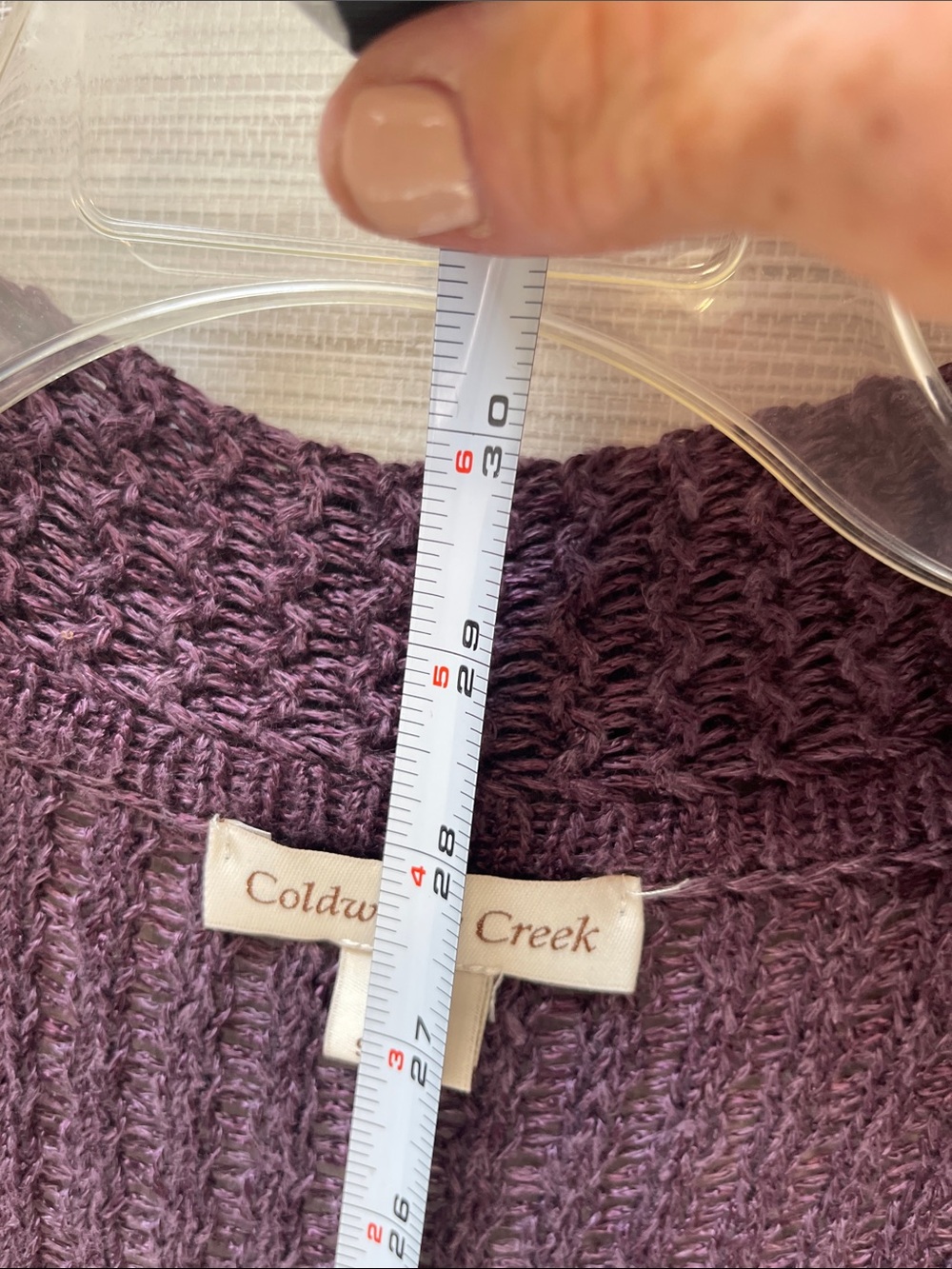 Coldwater Creek Plum Open-Front Knit Cardigan - Picture 6 of 7